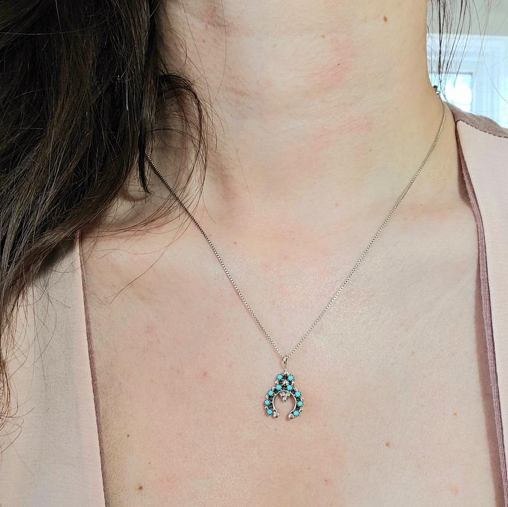 Turquoise squashblossom pendant